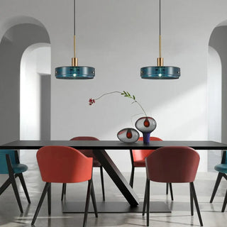 LATEST Modern Blue Glass Ceiling Light for Dining Rooms – view 4