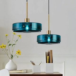 LATEST Modern Blue Glass Ceiling Light for Dining Rooms – view 5