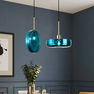 LATEST Modern Blue Glass Ceiling Light for Dining Rooms – view 3