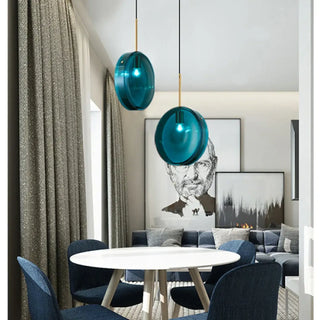 LATEST Modern Blue Glass Ceiling Light for Dining Rooms – view 1