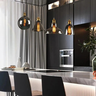 FUME Smoked Glass Suspension Ceiling Light – view 5