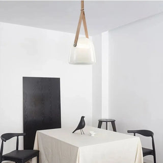 FUGA Smoked Glass with Leather Straps Elegant Ceiling Light – view 4