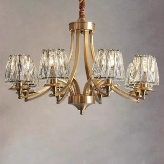 Brass glass pendant ceiling lamp close-up, modern elegant hanging light