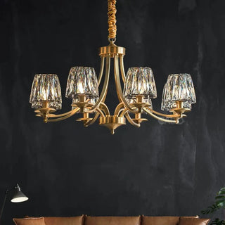 Glass and brass pendant light, elegant modern hanging ceiling lamp for living room