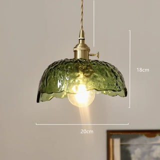 Chic hammered glass pendant lamp detail — retro vintage hanging light