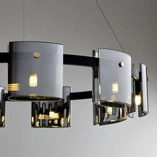 Designer matte black pendant light, black glass ceiling lamp for contemporary home