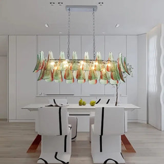 Colorful blown glass hanging lamp, handmade designer pendant for living room