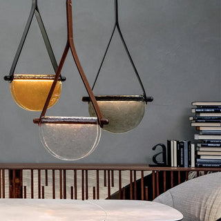 GALOPA Glass Leather Strap Ceiling Light – view 3