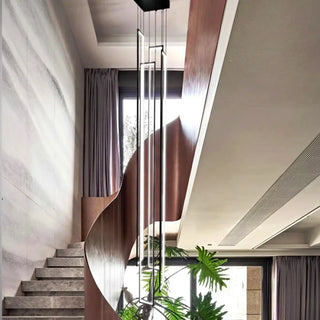 LOULE Vertical Black LED Frame Staircase Ceiling Light – view 1