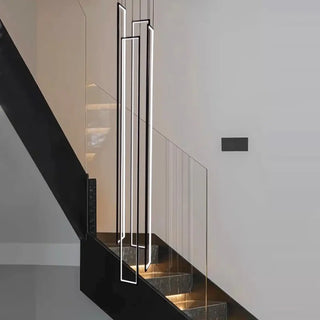 LOULE Vertical Black LED Frame Staircase Ceiling Light – view 4