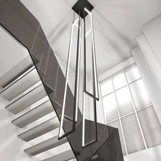 LOULE Vertical Black LED Frame Staircase Ceiling Light – view 2