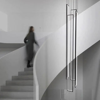 LOULE Vertical Black LED Frame Staircase Ceiling Light – view 5