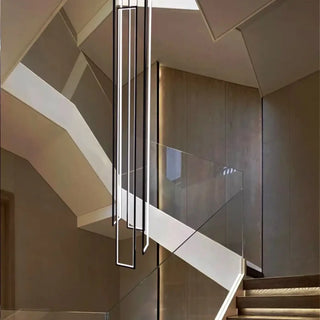 LOULE Vertical Black LED Frame Staircase Ceiling Light – view 3