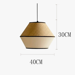 Beige Pendant Light – Natural Pendant Light With Woven Fabric Lamp & Adjustable Cord