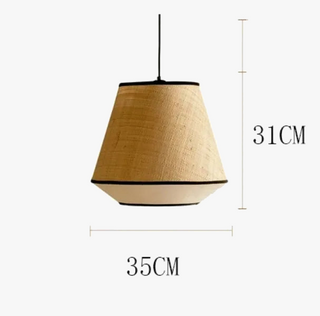 Beige Pendant Light – Natural Pendant Light With Woven Fabric Lamp & Adjustable Cord