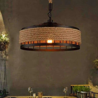 ROPEVIN Vintage Industrial Rope Pendant Ceiling Light – view 3