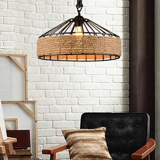 ROPEVIN Vintage Industrial Rope Pendant Ceiling Light – view 1