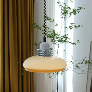 ANITA Vintage Cream Opaline Glass Retro Ceiling Light – view 1