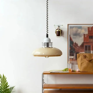 ANITA Vintage Cream Opaline Glass Retro Ceiling Light – view 3