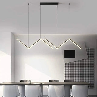 Geometric zigzag pendant illuminated — contemporary designer ceiling fixture