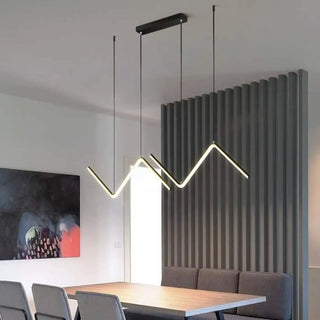 Zig zag pendant lamp close-up — angular modern hanging light