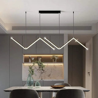 Zig zag geometric pendant light with adjustable suspension — modern ceiling lamp