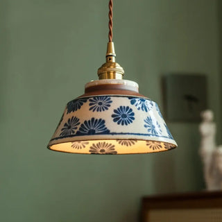 RAMI Handmade Ceramic Twisted Cord Ceiling Light – view 1
