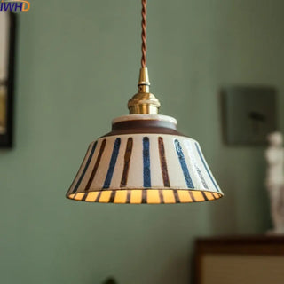 RAMI Handmade Ceramic Twisted Cord Ceiling Light – view 2