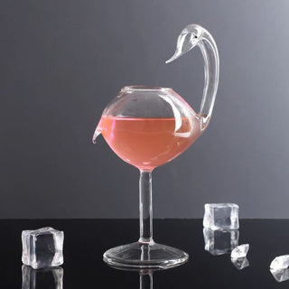 swan-shaped cocktail glass elegant barware 178ml angle view