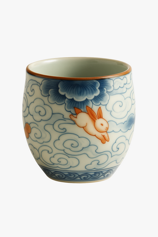 chinese cloud-motif ceramic tea cup