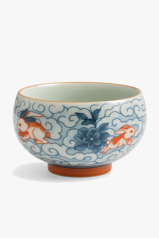 chinese cloud-motif ceramic tea cup