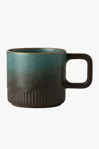Vintage ceramic espresso cup with wooden handle, 60 ml