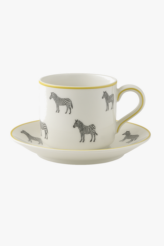 zebra-motif ceramic teapot with infuser