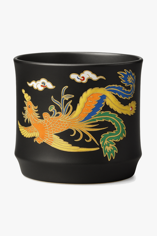 dragon & phoenix-motif clay tea cup