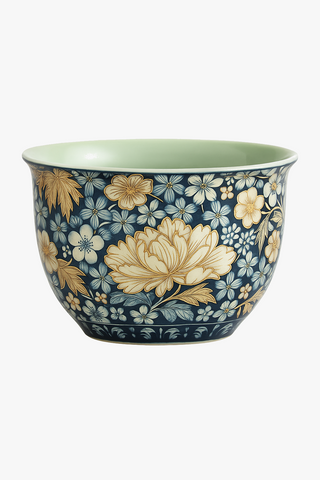 chinese peony-motif ceramic teapot