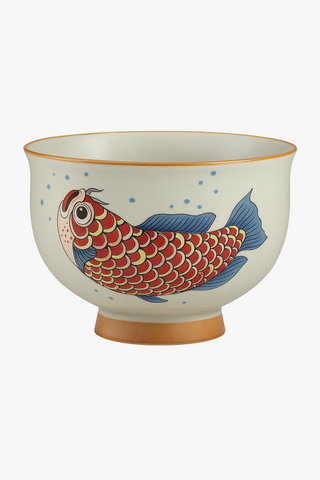 chinese arowana-motif ceramic tea cup