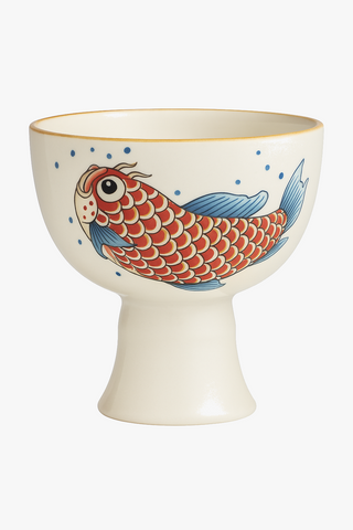 chinese arowana-motif ceramic tea cup