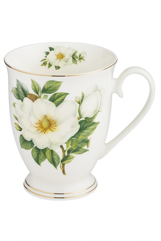 vintage floral-motif porcelain coffee cup