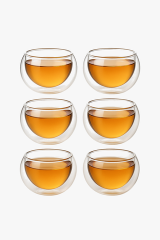 floral-motif glass teapot with infuser