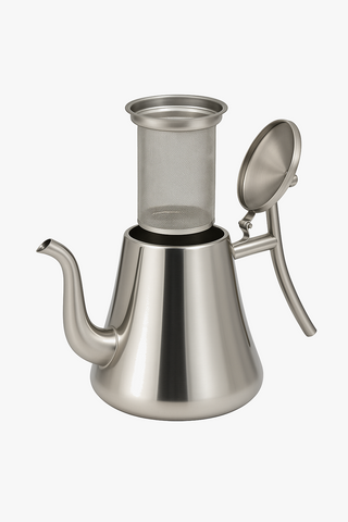 stainless steel teapot with infuser