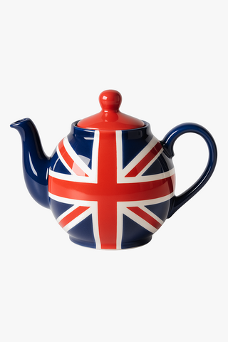 union jack-motif ceramic teapot with infuser
