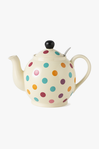 polka-dot-motif ceramic teapot