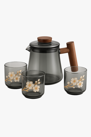 glass teapot & cups