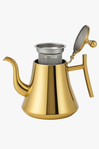 stainless steel teapot with infuser