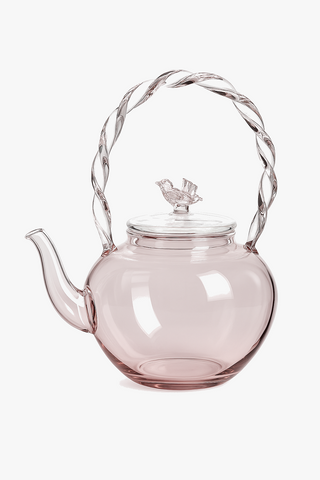 butterfly-motif borosilicate glass teapot