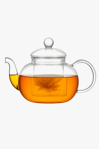 glass teapot with infuser