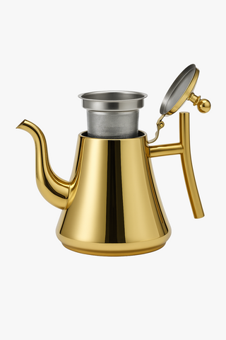 stainless steel teapot with infuser