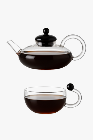 glass teapot with infuser