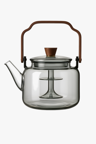 butterfly-motif borosilicate glass teapot