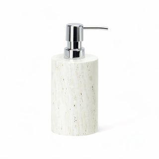 Travertine Bathroom Set – Durable Stone Decor | Soap Dispenser & Toothbrush Holder